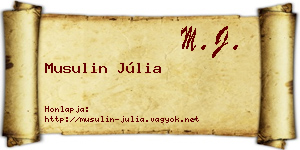 Musulin Júlia névjegykártya